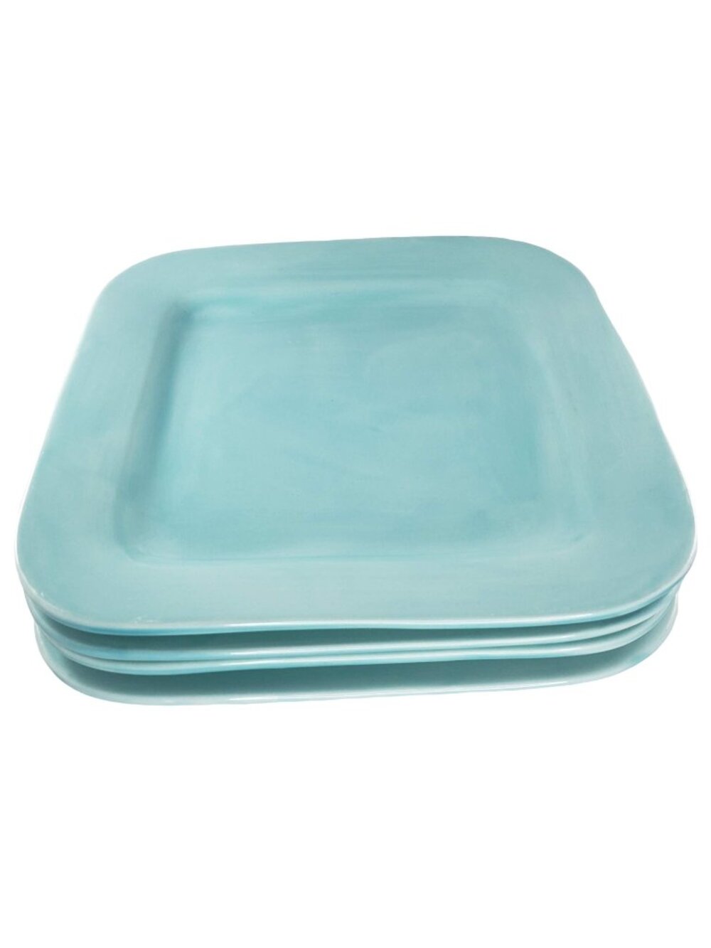 Home American Simplicity Turquoise Aqua Square Dinner Plates Set HTF